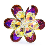 Crystal flower brooches, for party, office of different colors