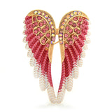 Feather Designer Rhinestone Angel Wings Brooch