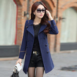 long woolen coat belted casual jackets