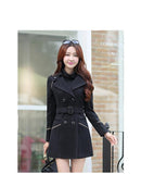 long woolen coat belted casual jackets