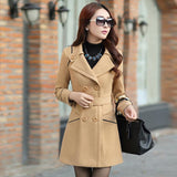 long woolen coat belted casual jackets