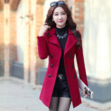 long woolen coat belted casual jackets