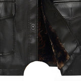 anti-cold synthetic faux fur zipper jacket PU