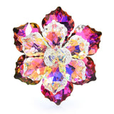 Crystal flower brooches, for party, office of different colors