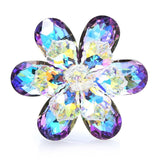 Crystal flower brooches, for party, office of different colors