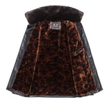 anti-cold synthetic faux fur zipper jacket PU