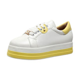 Thick Sole Casual Shoe, Vulcanized Sneakers with Laces.yv