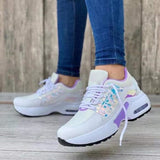 Women's Casual Shoes Lace-up Breathable Mesh Vulcanized Sneakers.yv