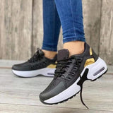 Women's Casual Shoes Lace-up Breathable Mesh Vulcanized Sneakers.yv