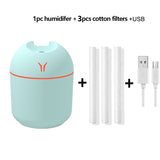 Mini USB car air humidifier with Led light 250ml