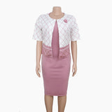 lady suit set with round neck