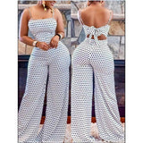 cute wide leg jumpsuit with polka dots Dette