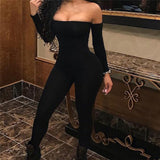 long sleeve off shoulder jumpsuit
