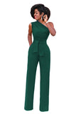 Elegant slim fit jumpsuits for women plus size sleeveless.