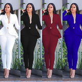 pencil pants set two piece suit