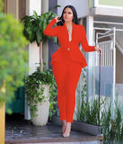 pencil pants set two piece suit