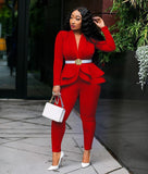 pencil pants set two piece suit