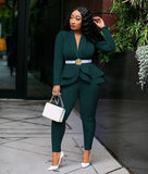 pencil pants set two piece suit