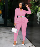 pencil pants set two piece suit