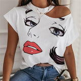 Printed short sleeve blouses