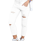 ripped drawstring pants,solid color pants leggings.