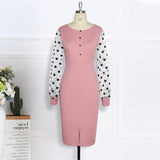 elegant long sleeve o neck dress