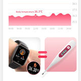 watch for men and women, T1 pressure monitor to measure body temperature, arterial with heart rate, push message, weather forecast Smart watch