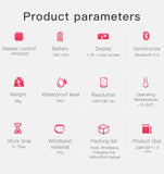 watch for men and women, T1 pressure monitor to measure body temperature, arterial with heart rate, push message, weather forecast Smart watch