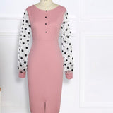 elegant long sleeve o neck dress