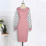 elegant long sleeve o neck dress