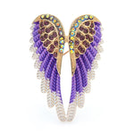 Feather Designer Rhinestone Angel Wings Brooch