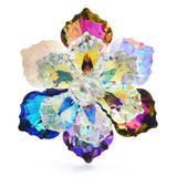 Crystal flower brooches, for party, office of different colors