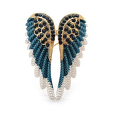 Feather Designer Rhinestone Angel Wings Brooch