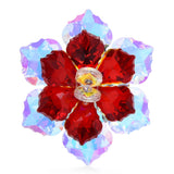 Crystal flower brooches, for party, office of different colors