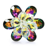 Crystal flower brooches, for party, office of different colors