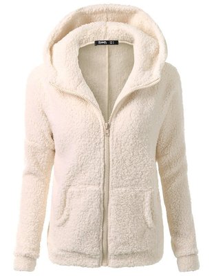 Warm fleece jackets with hoods