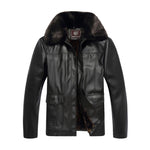 anti-cold synthetic faux fur zipper jacket PU
