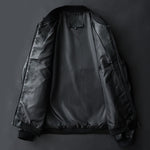 Bomber style leather jacket for men,