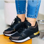Flat Shoes Comfortable Breathable Mesh Lace-up Sneakers.yv
