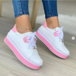 Thick Sole Casual Shoe, Vulcanized Sneakers with Laces.yv